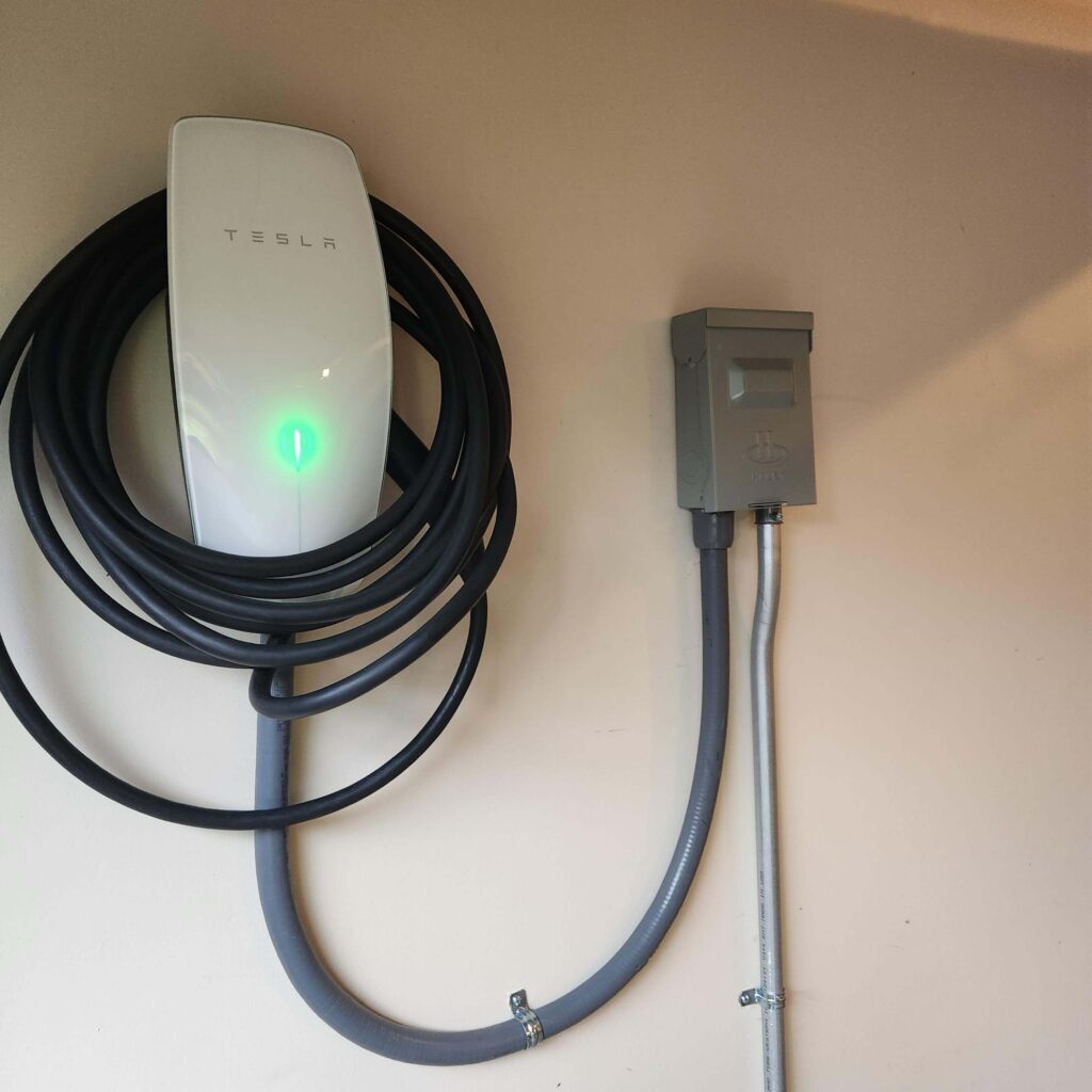 Level 2 EV charger installed during spring electrical maintenance