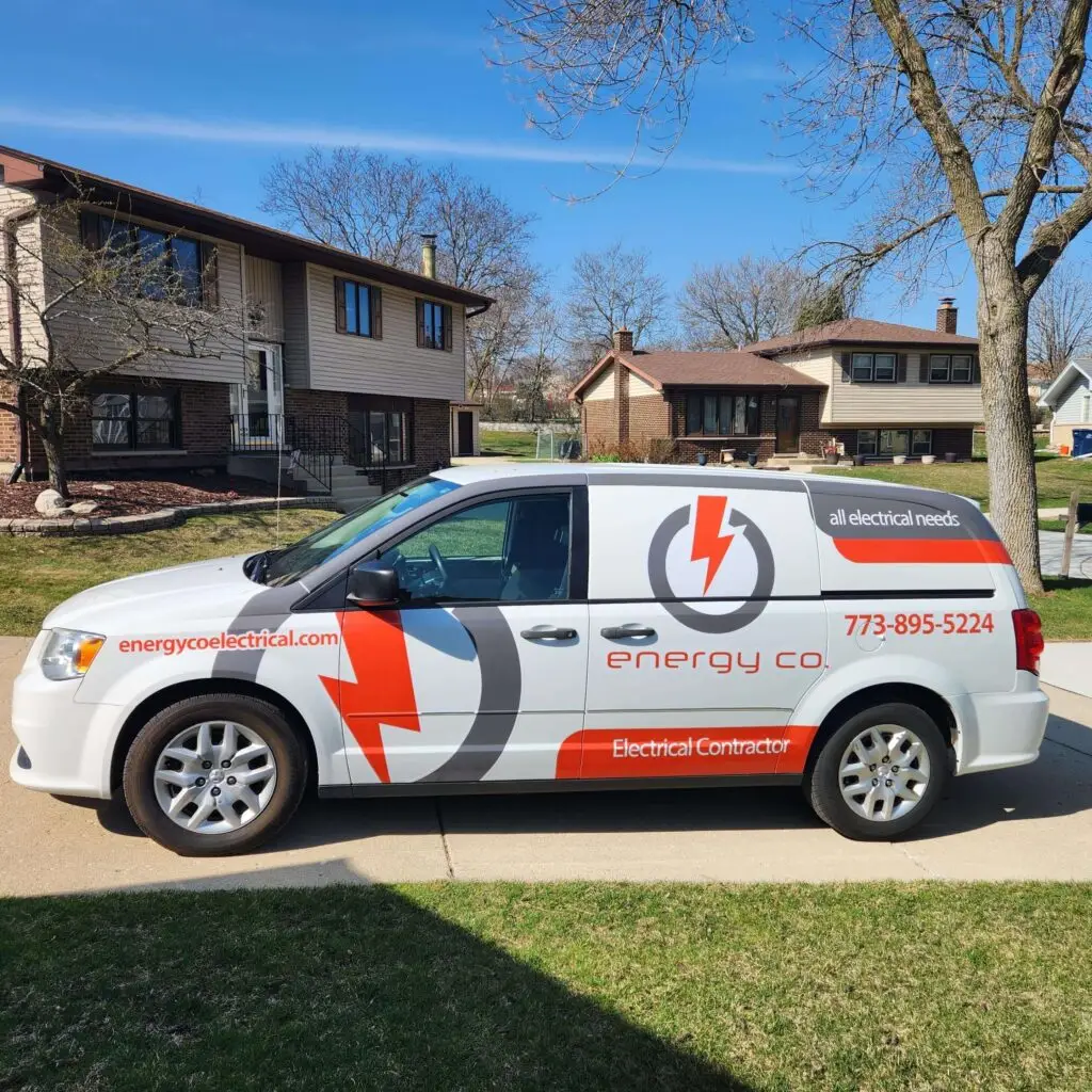 Energy Co. certified electricians service van in Chicagoland