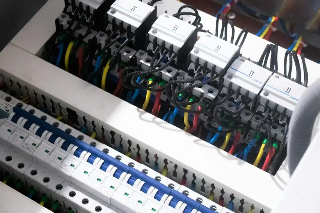 electrical wiring and control devices in a modern building