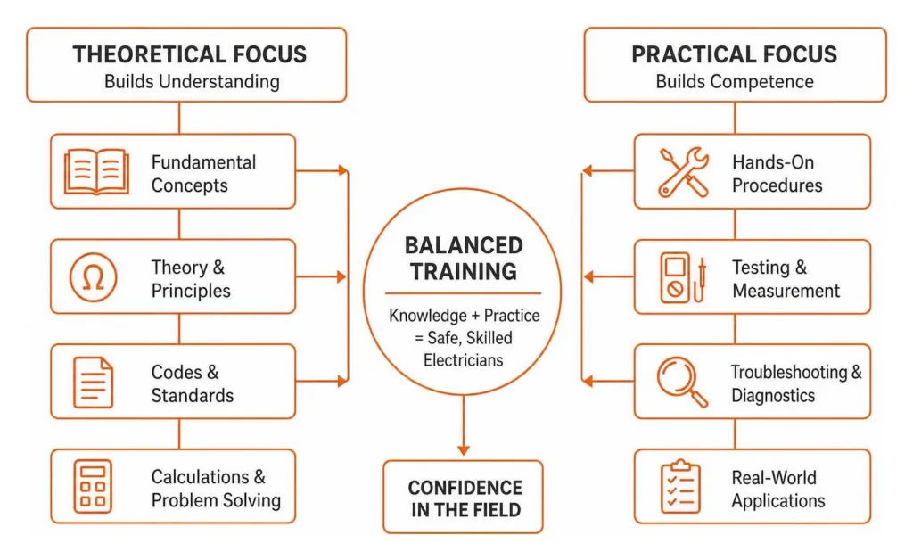 diagram of theoretical versus practical balancing in training books