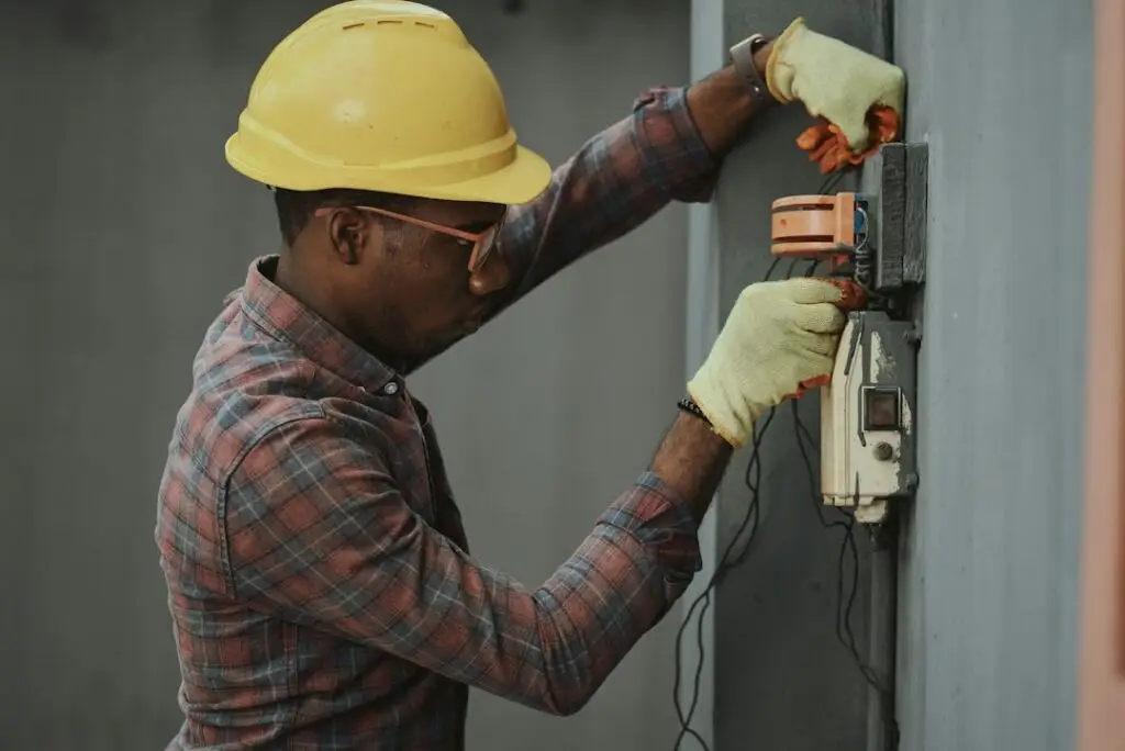 homeowner using a voltage tester
