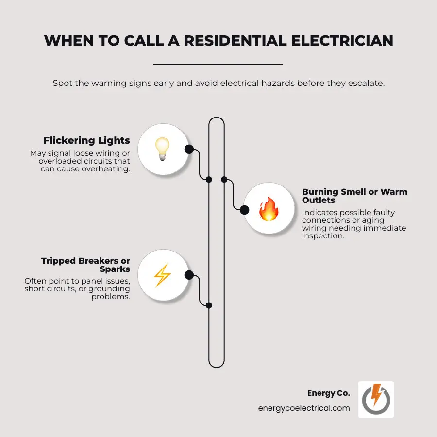 Common residential electrical services overview and when to call an electrician infographic infographic