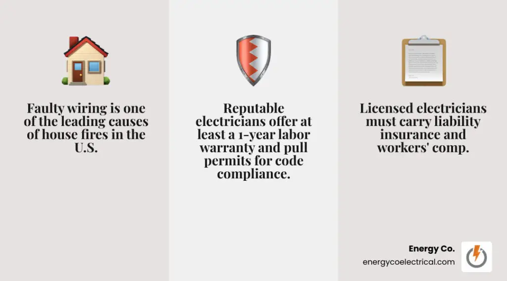 Licensed electrician near me – how to choose a licensed electrician near you - key criteria checklist infographic infographic