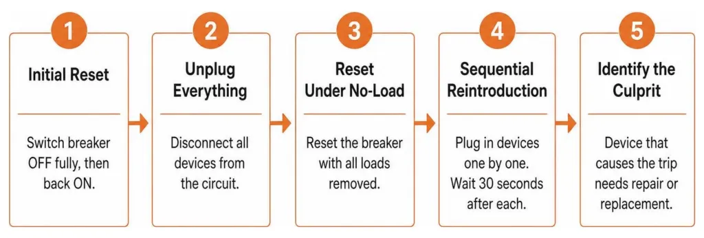 Step-by-step AFCI troubleshooting process flow