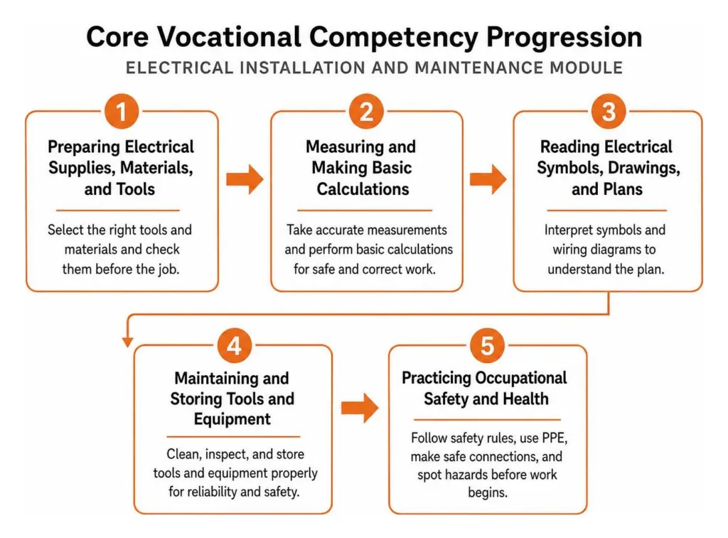 Core vocational competency progression flowchart
