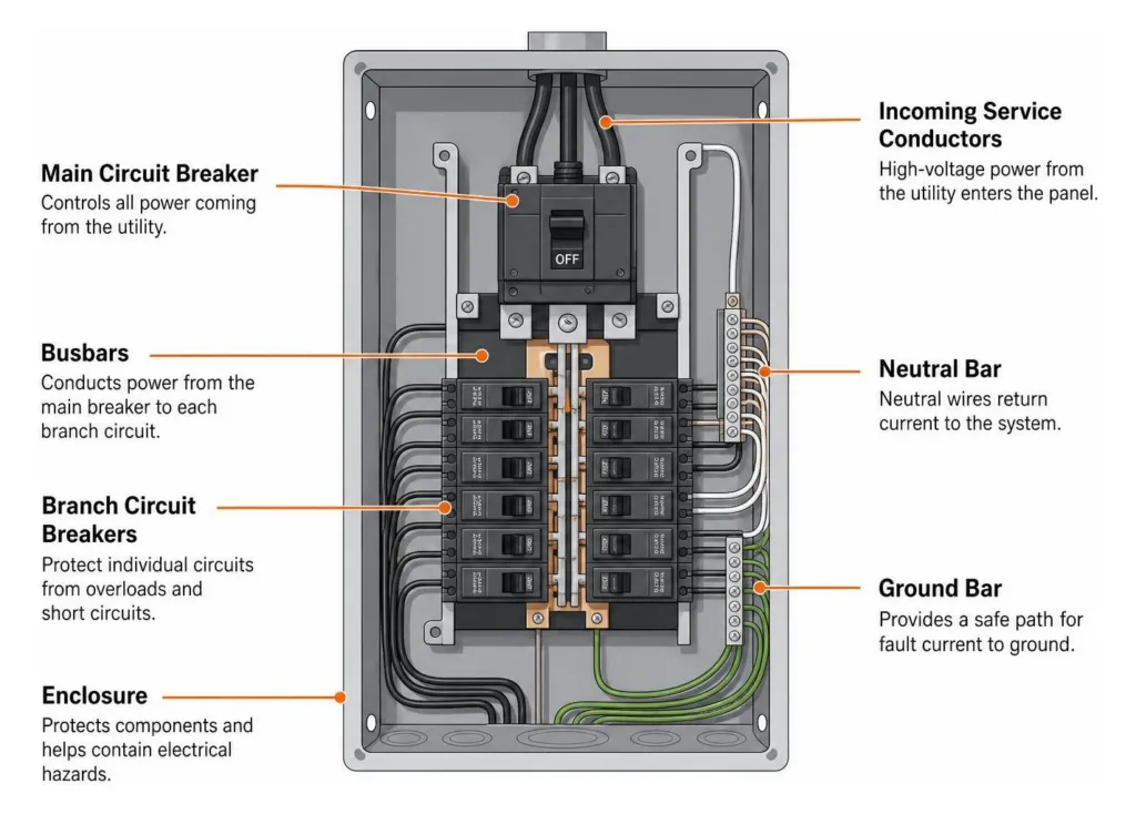 electrical panel internal component diagram