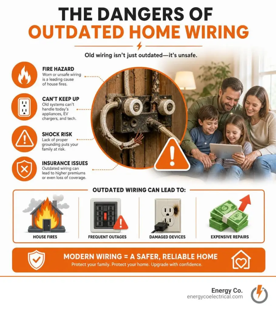 Cost to rewire 1100 sq ft house – infographic explaining the dangers of outdated home wiring infographic