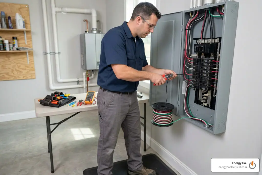 modern electrical panel installation