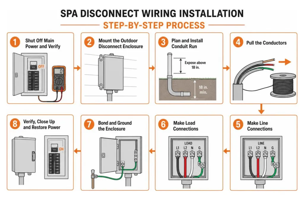 spa disconnect installation step by step process
